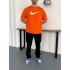 NKE AIR BASKI DETAY OVERSİZE TSHIRT -TURUNCU