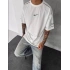 NKE REFLEKTÖR ARA BİLYELİ OVERSİZE TSHİRT -BEYAZ