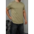 Basic Kollar Dar Kesim Tshirt - Zeytin Yeşili