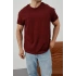 Basic Kollar Dar Kesim Tshirt - Kahverengi