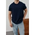 BASİC KOLLAR DAR KESİM Tshirt - LACİVERT