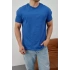 Basic Kollar Dar Kesim Tshirt - Mavi