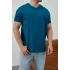 Basic Kollar Dar Kesim Tshirt - Petrol