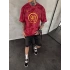 NKE YIKAMALI BASKI DETAY OVERSİZE TSHİRT -BORDO