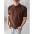 POLO YAKA KOLLAR DAR KESİM TSHİRT - KAHVERENGİ