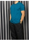 Basic Kollar Dar Kesim Tshirt - Petrol
