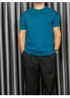 Basic Kollar Dar Kesim Tshirt - Petrol