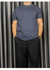 Basic Kollar Dar Kesim Tshirt - Antrasit