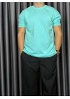 Basic Kollar Dar Kesim Tshirt - Mint Yeşili