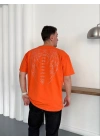 TAŞLI OVERSİZE TSHİRT -TURUNCU