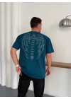 TAŞLI OVERSİZE TSHİRT -TURKUAZ