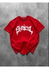 TAŞLI OVERSİZE TSHİRT -KIRMIZI