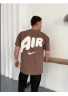 NKE AIR BASKI DETAY OVERSİZE TSHIRT -KAHVERENGİ