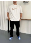 NKE AIR BASKI DETAY OVERSİZE TSHIRT -BEYAZ
