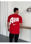 NKE AIR BASKI DETAY OVERSİZE TSHIRT -KIRMIZI