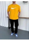 NKE AIR BASKI DETAY OVERSİZE TSHIRT -SARI