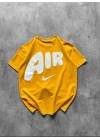 NKE AIR BASKI DETAY OVERSİZE TSHIRT -SARI