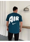 NKE AIR BASKI DETAY OVERSİZE TSHIRT -TURKUAZ