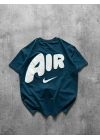 NKE AIR BASKI DETAY OVERSİZE TSHIRT -TURKUAZ