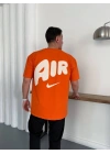 NKE AIR BASKI DETAY OVERSİZE TSHIRT -TURUNCU