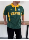 BRASİL POLO YAKA BASKI DETAY TSHİRT -YŞL