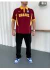 BRASİL POLO YAKA BASKI DETAY TSHİRT -BORDO