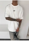STWD NAKIŞ DETAY OVERSİZE TSHİRT -BEYAZ