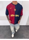 BARÇA NAKIŞ DETAY OVERSİZE TSHİRT