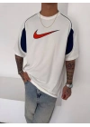 NKE NAKIŞ DETAY OVERSİZE TSHİRT -BEYAZ