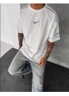NKE REFLEKTÖR ARA BİLYELİ OVERSİZE TSHİRT -BEYAZ