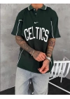 CELTİC BİYELİ POLO YAKA OVERSİZE TSHİRT -YŞL