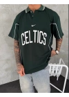 CELTİC BİYELİ POLO YAKA OVERSİZE TSHİRT -YŞL