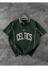 CELTİC BİYELİ POLO YAKA OVERSİZE TSHİRT -YŞL