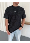 YIKAMALI NKE OVERSİZE TSHİRT -SİYAH