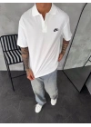NKE NAKIŞ DETAY OVERSİZE POLO YAKA TSHİRT -BYZ