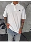 NKE NAKIŞ DETAY OVERSİZE POLO YAKA TSHİRT -BYZ
