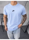 NKE KOLLAR DAR KESİM OVERSİZE TSHİRT -BEBE MAVİ