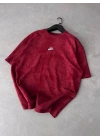 NKE YIKAMALI NAKIŞ DETAY OVERSİZE TSHİRT -BORDO