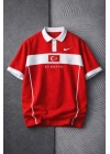 TÜRKİYEM POLO YAKA OVERSİZE T-SHİRT - KIRMIZI