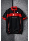 TÜRKİYEM POLO YAKA OVERSİZE T-SHİRT - SİYAH