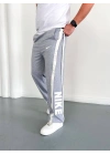 NKE 2 İPLİK ŞERİT DETAY BAGGY PAÇA LASTİKLİ EŞOFMAN - GRİ