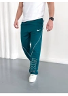 NKE 2 İPLİK ŞERİT DETAY BAGGY PAÇA LASTİKLİ EŞOFMAN - PETROL