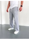 NKE 2 İPLİK ŞERİT DETAY BAGGY PAÇA LASTİKLİ EŞOFMAN - GRİ