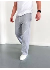 NKE 2 İPLİK ŞERİT DETAY BAGGY PAÇA LASTİKLİ EŞOFMAN - GRİ