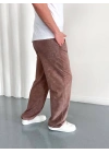 SWD YIKAMALI BAGGY EŞOFMAN -KAHVE