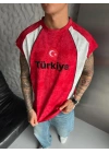 TÜRKİYE YIKAMALI ATLET - KIRMIZI