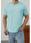 Basic Kollar Dar Kesim Tshirt - Mint Yeşili