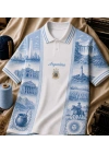 ARGENTİNA DİJİTAL BASKI POLO YAKA OVERSİZE T-SHİRT