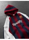 BARCELONA KAPŞONLU OVERSİZE 3 İPLİK KUMAŞ SWEAT