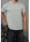 Basic Kollar Dar Kesim Tshirt - Gri